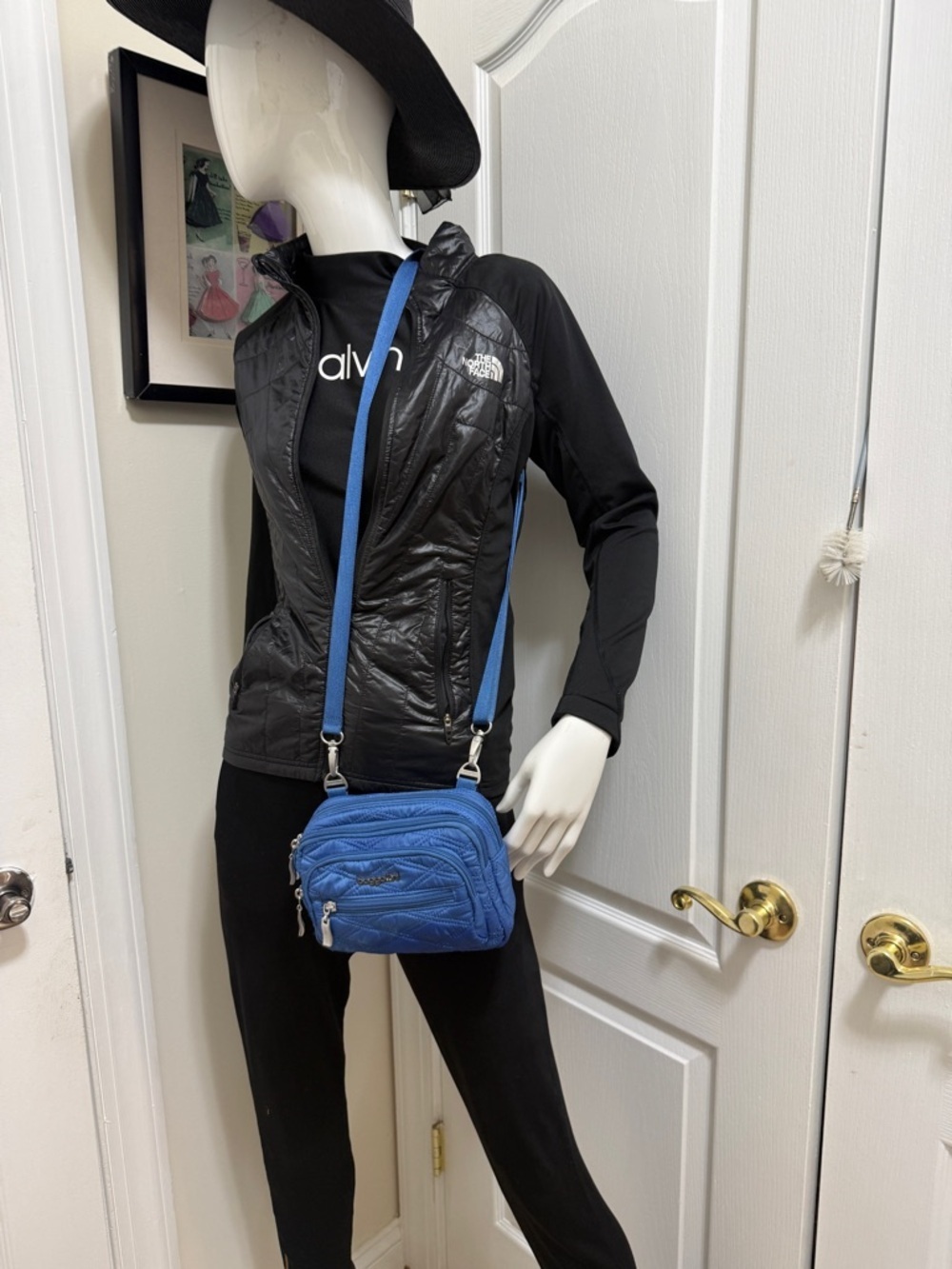 Baggolini Electric Blue Quilted Crossbody Bag
